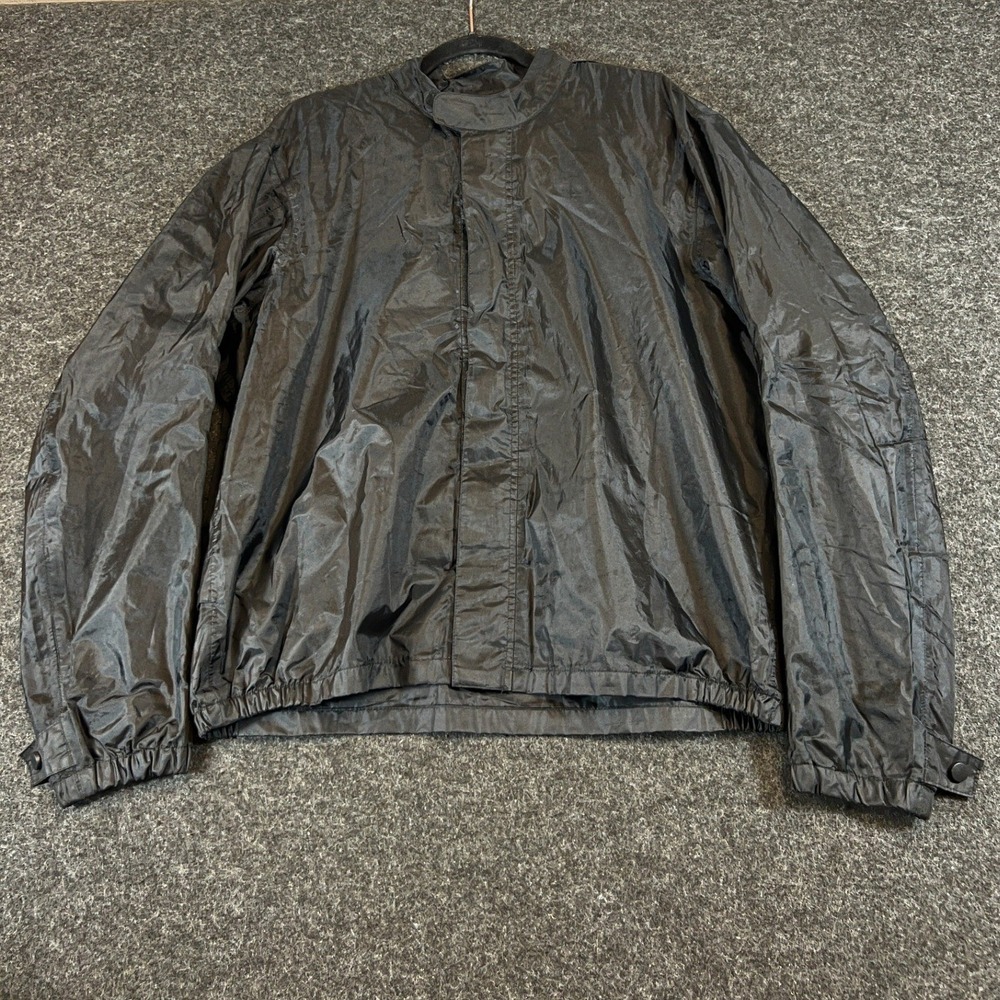 Harley Davidson Mens Black Full Zip Windbreaker Jacket Large Mock Neck 5600
